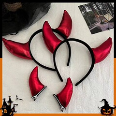 越境新品ハロウィーン牛角カチューシャお化け祭りパーティーおかしな髪飾り悪魔女の子可愛い頭飾り