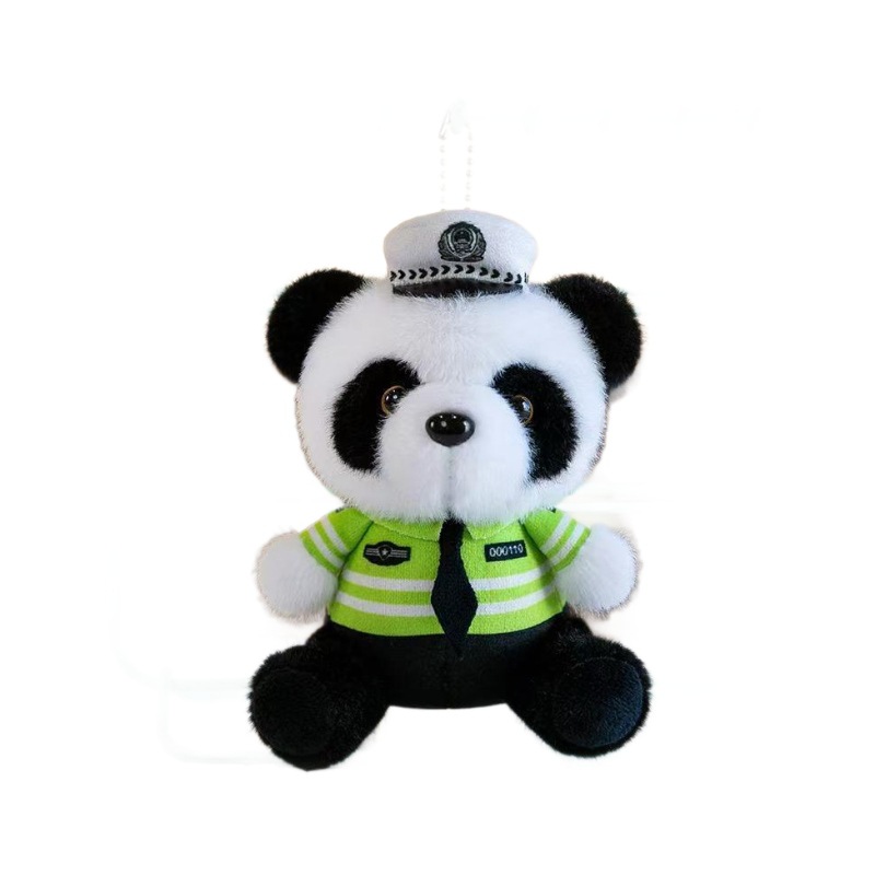 Policía de bomberos en línea oso muñeca colgante muñeca montada en hierro juguetes de peluche oso Teddy colgante de policía de tráfico llavero