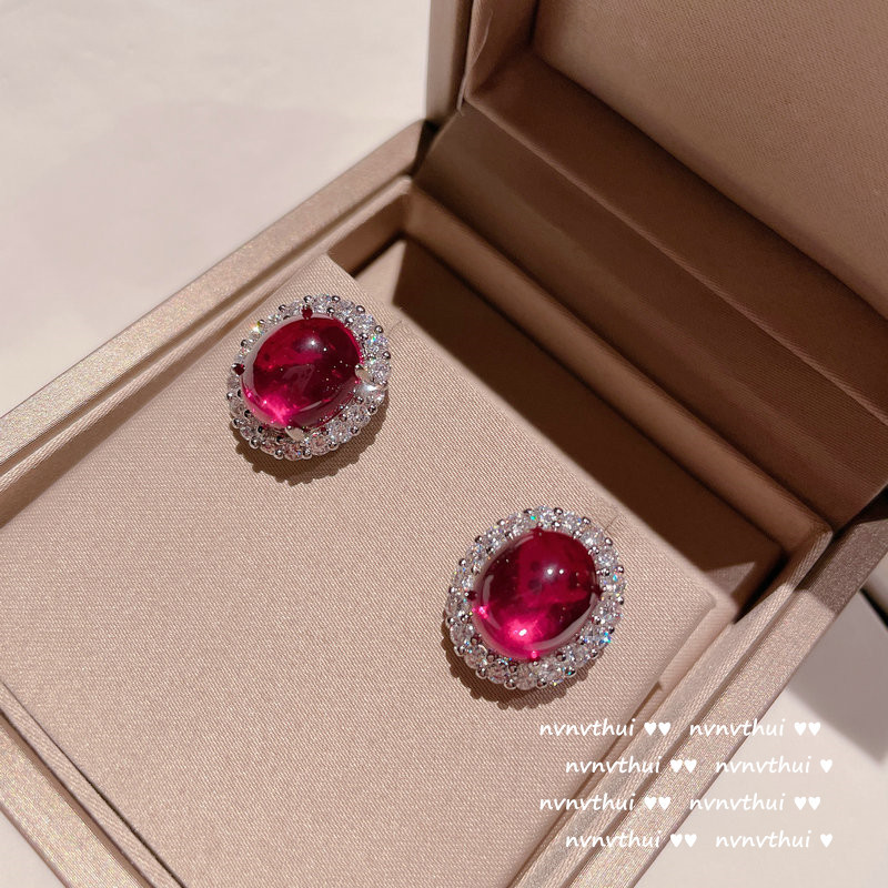 비둘기 혈액 비둘기 계란 지르콘 귀걸이 쌍 상자없이