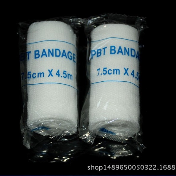 弹力绷带PBT无纺布绷带英文中性包装急救包配件包扎用7.5*4.5