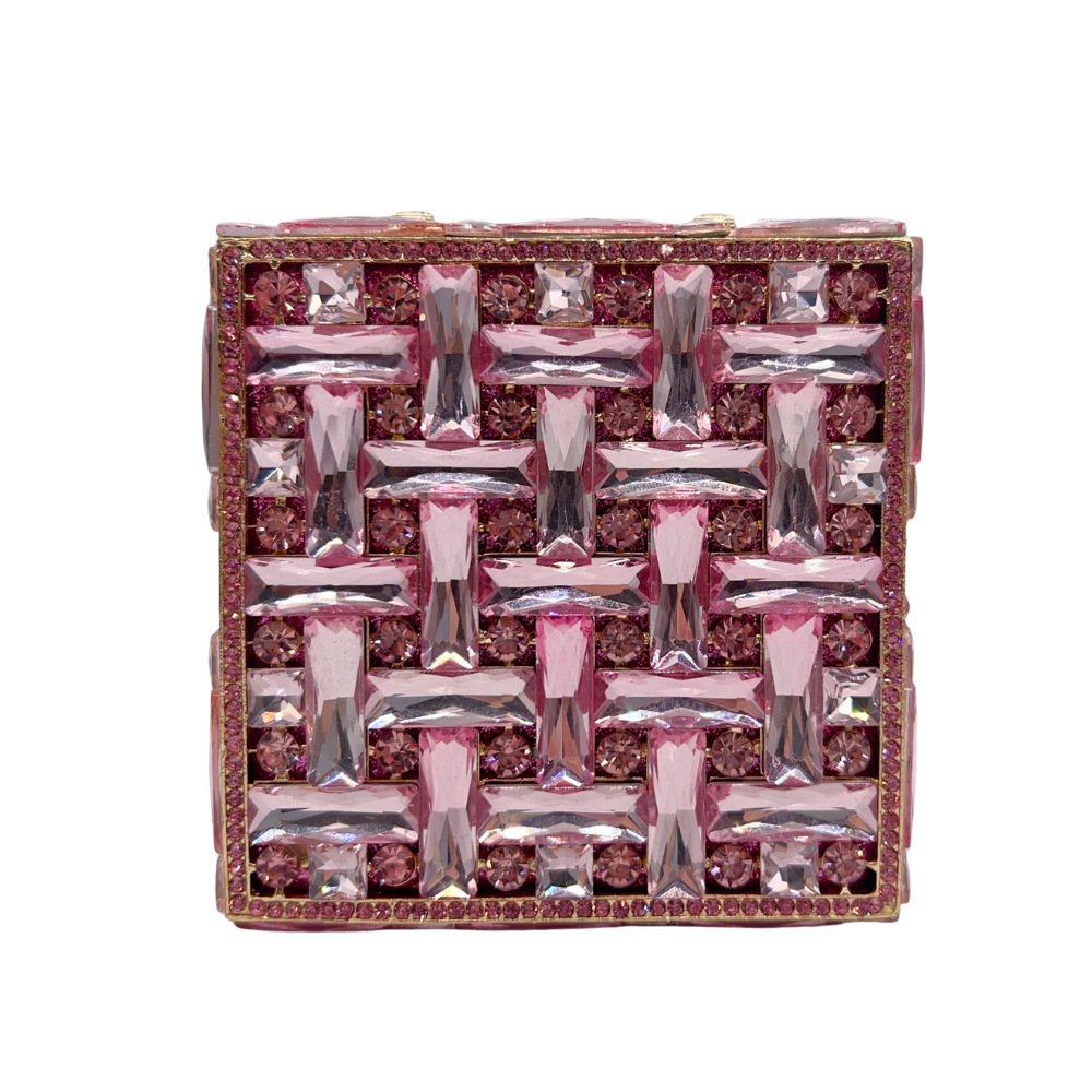 Jewelry Clutch Bag nuevo tipo de caja de joyería con diamantes bolsas de cena de banquete pequeña caja cuadrada de mano bolsas de noche de mujer
