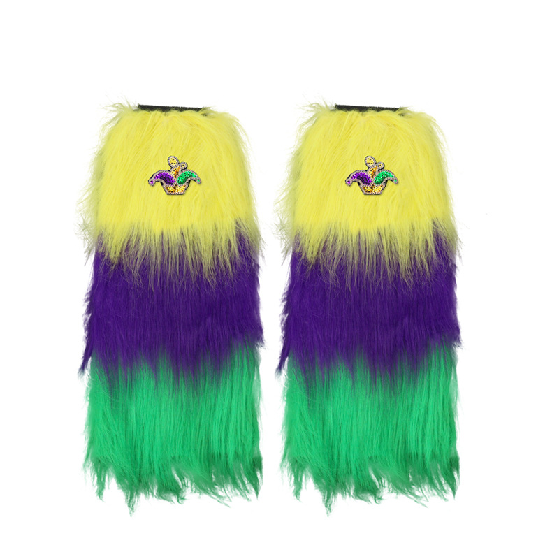 Nuevo cross-border Halloween tricolor piernas de peluche brasileño carnaval irlandés vestido de baile vestido de espectáculo