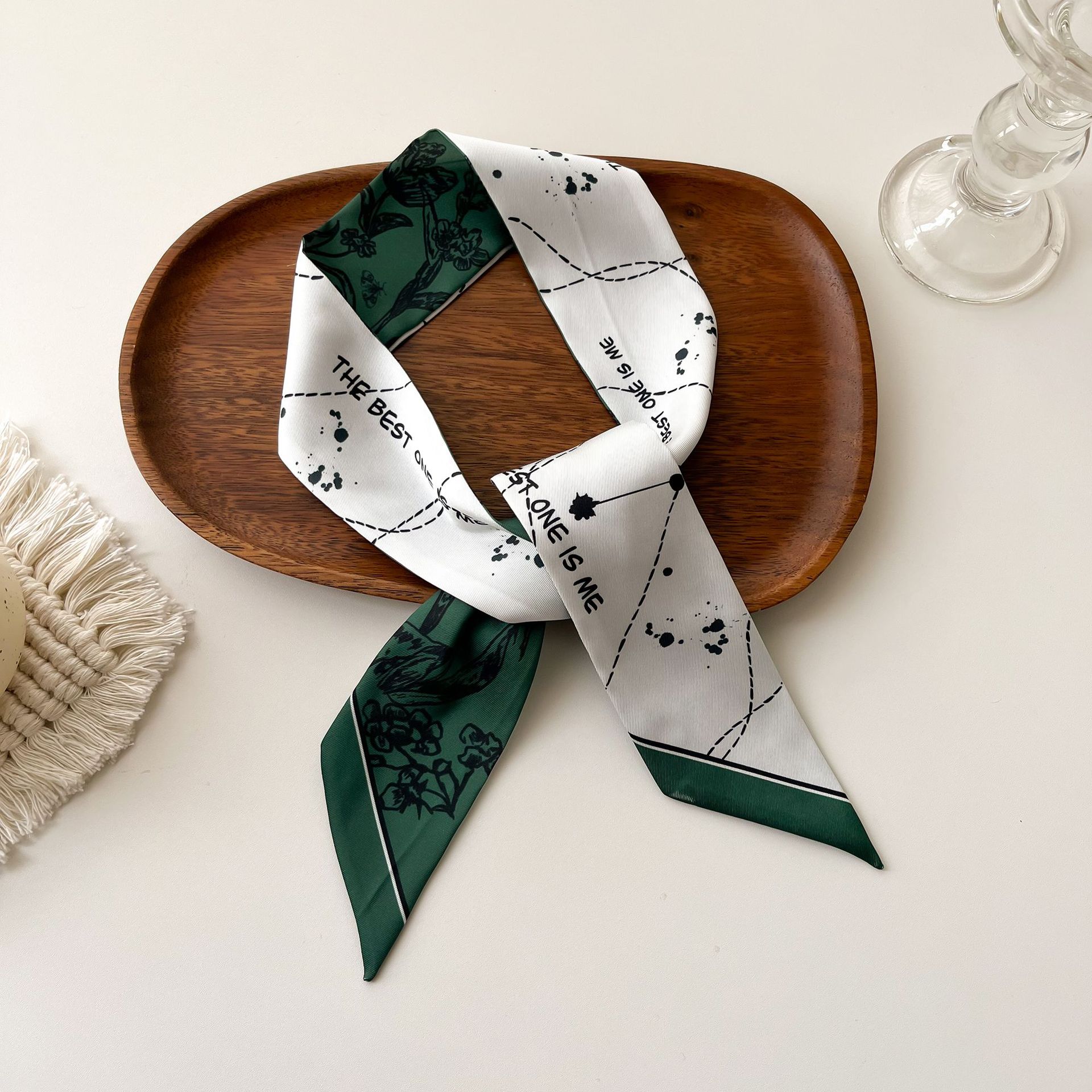 Foulard in seta da donna nastro decorativo per borsa e capelli_voghion.com