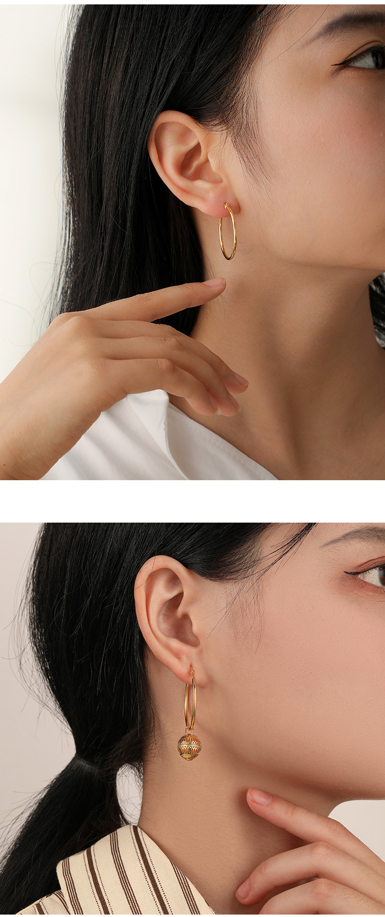 Simple Style Geometric Copper Hollow Out Earrings 1 Pair