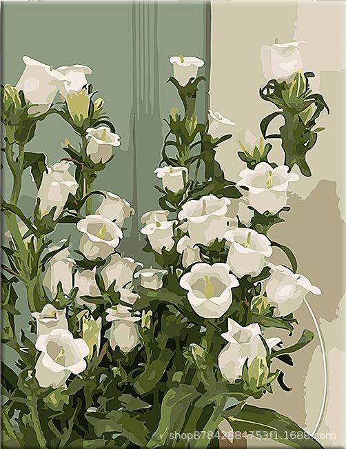 Pintura al óleo digital bricolaje al por mayor hecho a mano relleno de color curación descompresión popular para niños flor nieve montaña decorativa pintura de paisaje