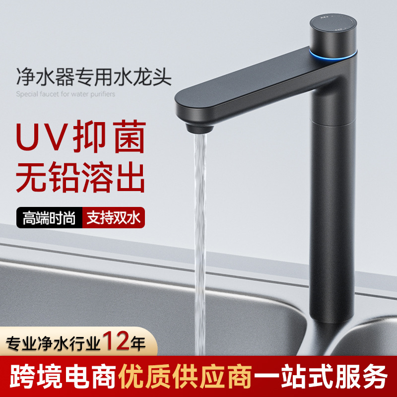 Accesorios de purificador de agua perilla grifo de agua simple doble agua acero inoxidable sin plomo esterilización UV purificador de agua de cocina elemento filtrante