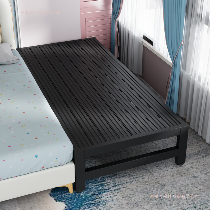 Wrought Iron Children's Splicing Bed with Guardrail, Small Bed, Single Bed, Baby Boy, Girl, Princess Bedside Bed, Extra Wide Bed