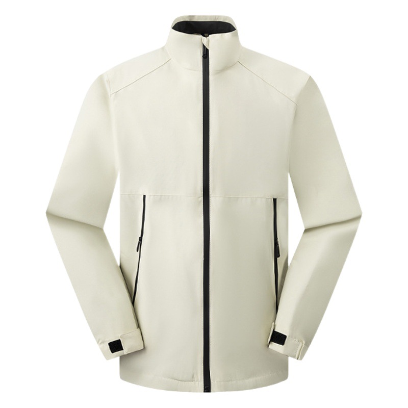 Waterproof coat overalls windbreaker jacket customized thin anti-static stand collar solid color jacket advertising cultural shirt