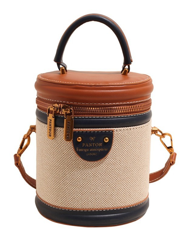 Comercio exterior transfronterizo Amazon retro bolso de cubo nuevo bolso de alta calidad bolso de mensajero de hombro cilíndrico de moda image 6