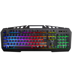 カラフルなバックライト電気競争ゲームキーボード金パネル競技ネットカフェ専用パソコンusb有線機械キーボード