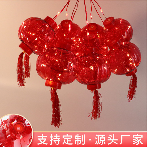 新年红灯笼灯串跨境新款中国风喜庆结婚装饰电池盒灯串小彩灯批发