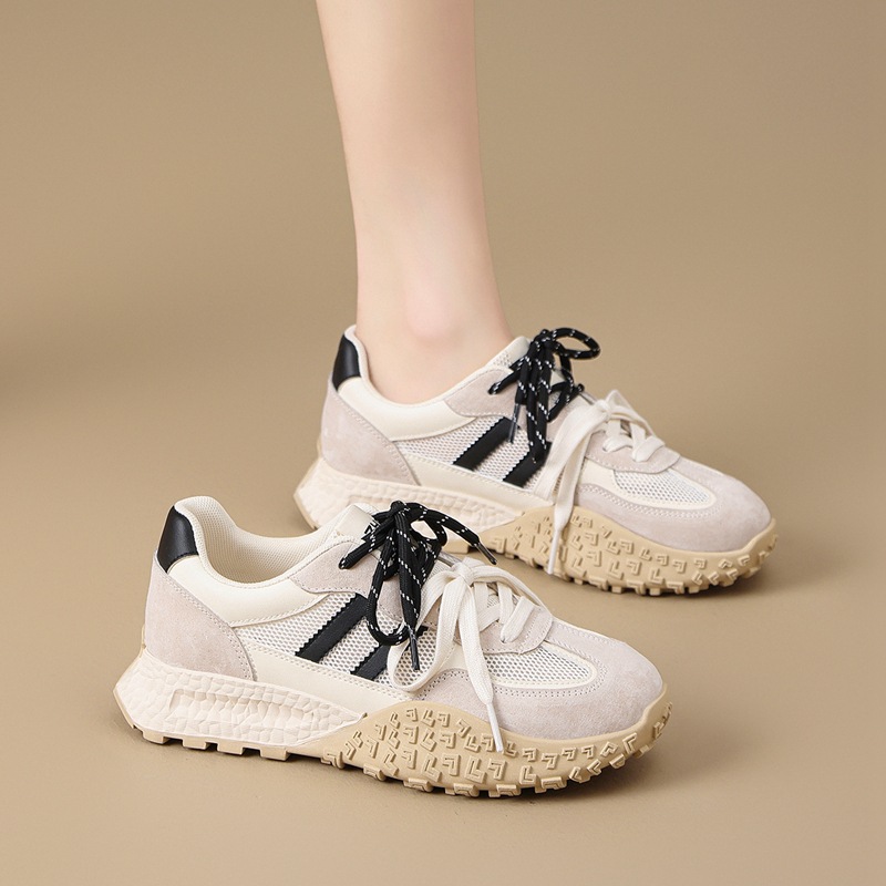 Giày sneaker nữ đế dày mesh thoáng khí phong cách cổ điển — Màu tím khoai môn KS129E