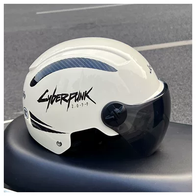 Motosiklet kaskı (dəbilqə) Vehicle Safety Helmet Cyberpunk Electric - off-white-brown-short-glasses-one-size-fits-all