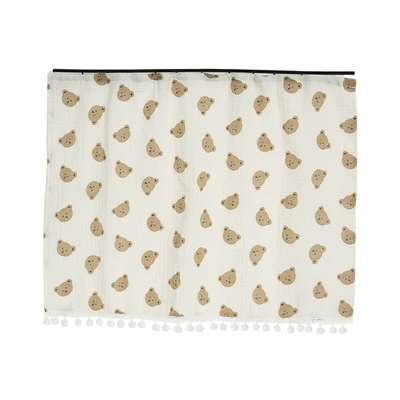 Car curtain sunshade retractable cartoon fabric sunshade sunscreen heat insulation embedded track type side curtain (Car curtains) - track-double-layer-yarn-bear-curtain