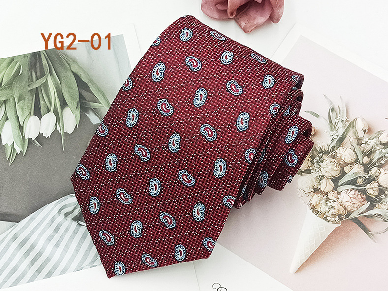 Corbata informal de negocios para hombre, en stock de fábrica, estilo nuevo atado a mano, diseño paisley, jacquard de poliéster y seda, 8 cm