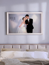 婚紗照相框放大尺寸結婚照九宮格照片打印加相框掛牆免打孔