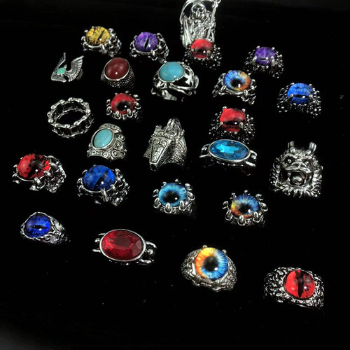 Eurasian Cross-border Accessory Devil's Eye Bracelet for Men - Powerful Trendy Open Ring Zinc Alloy Hip-Hop Ring