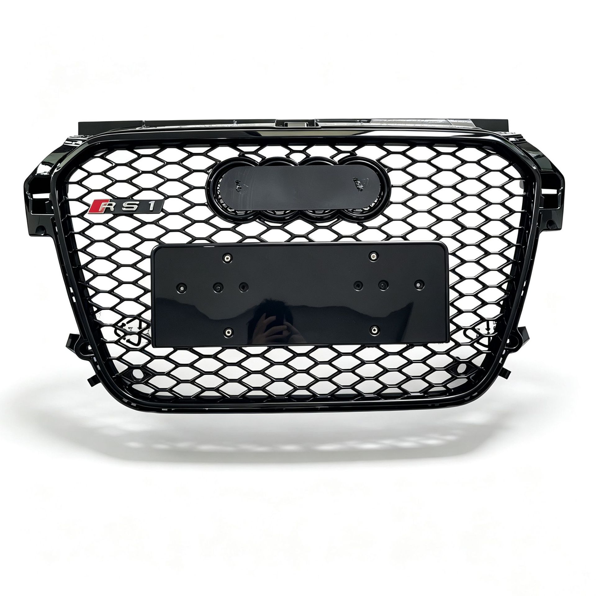 Suitable for Audi A1 8X 11-15 Models, Front Grille Upgrade to Rs1 Style Honeycomb Grille with Glossy Black Finish