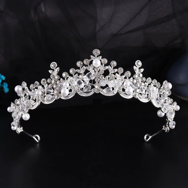 Thick silver white diamond + handmade beads