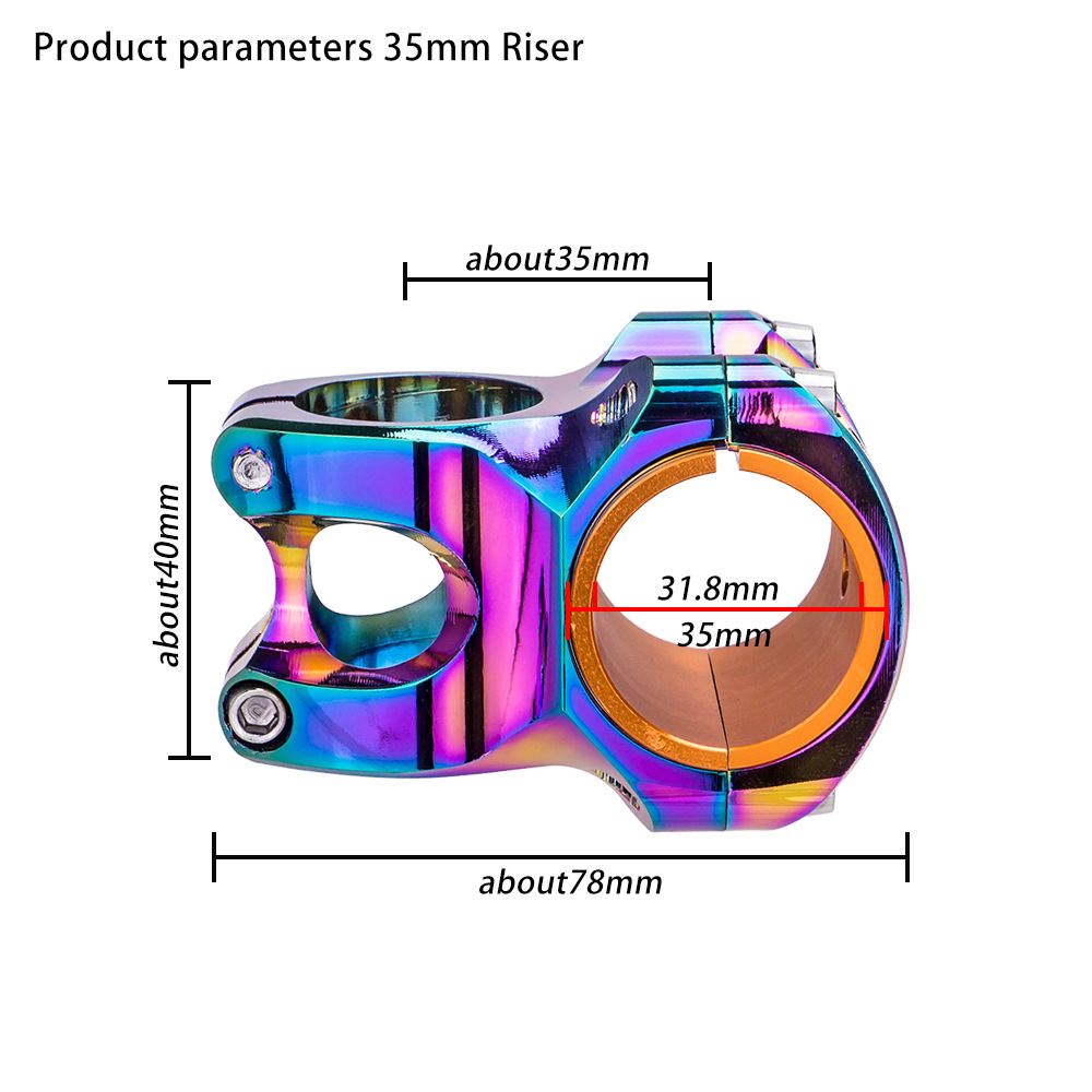 ZTTO bicicleta de montaña 31,8*50mm 35mm CNC colorido asa de pie de aleación de aluminio hueco corto elevador