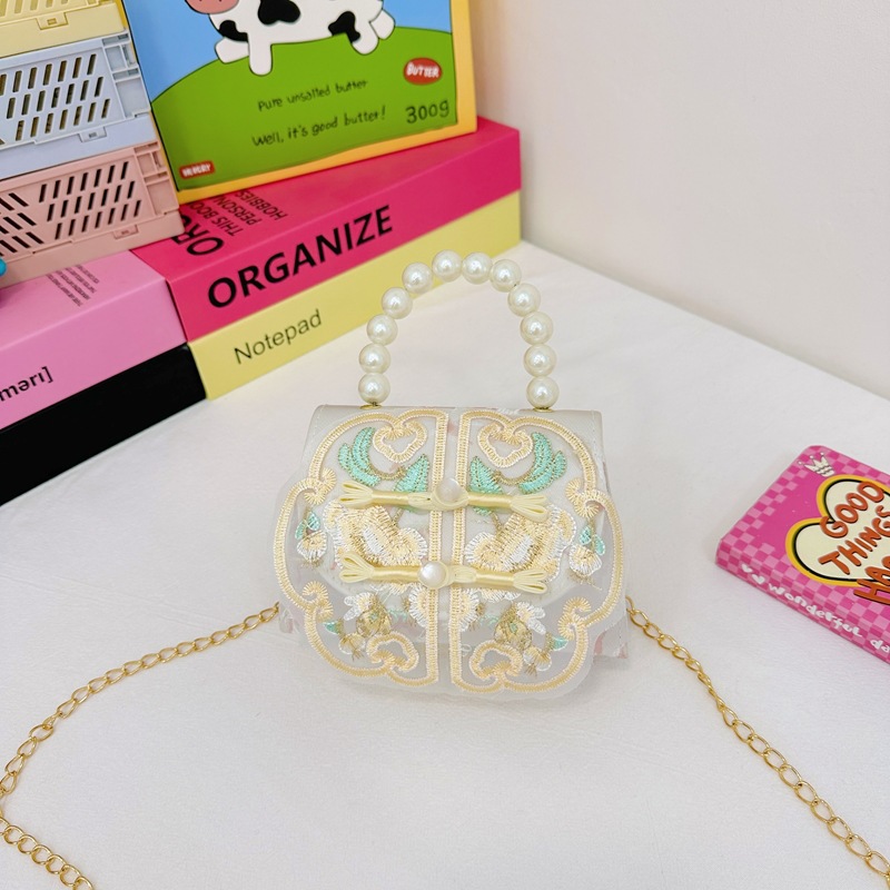 Bolsos infantiles de alto nivel, exquisitos antiguos, bolsos de cambio de niña, bolsos de mano de perlas de princesa, bolsos de almacenamiento