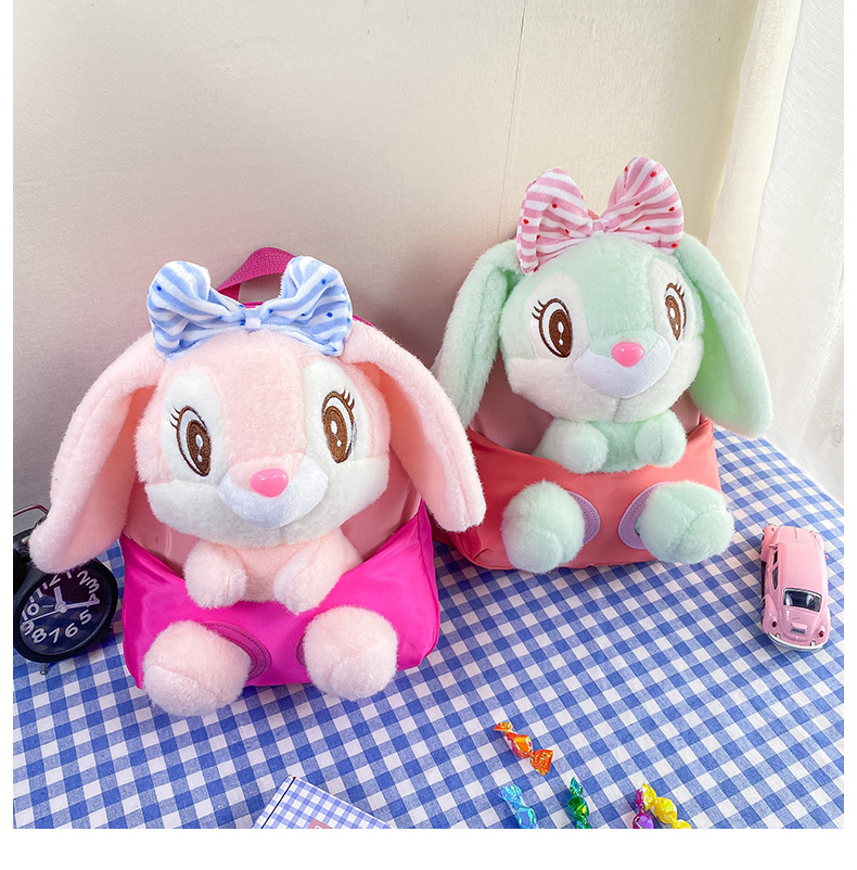 New children's backpacks, cute rabbit dolls, student kindergarten schoolbags, creative baby plush backpacks, printed undefined