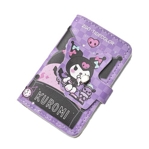 Elegant Hello Kitty Card Holder with Multiple Card Slots and Kosuke Dog Design, Suitable for Ladies, with Kuromi ID Storage Feature