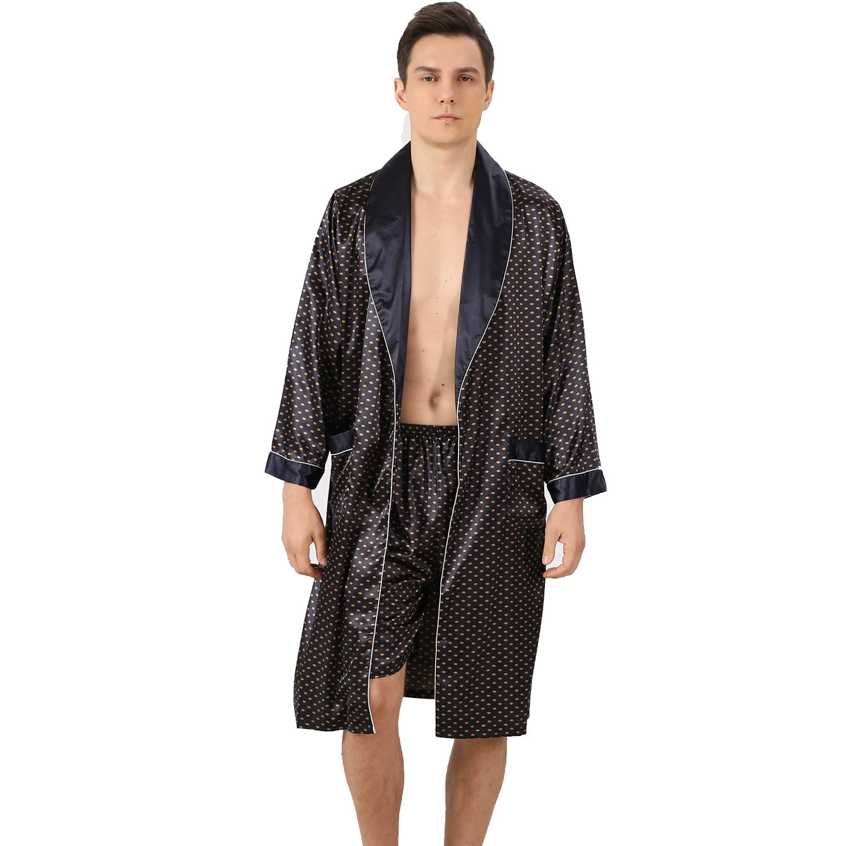 (Cross-border trading), summer bathrobe, shorts, thin set, silk pijama, plus size