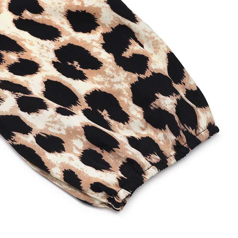 Summer Jumpsuit Tied High Waist Leopard Print Jumpsuit