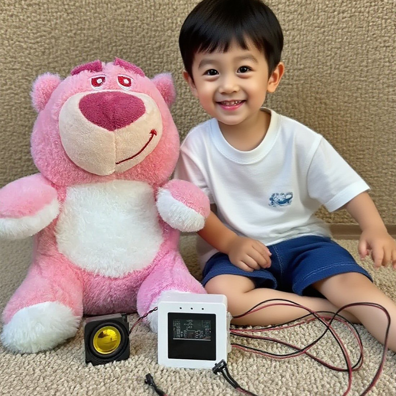 AI语音聊天外接按键开发板智能机器人磨绒玩具儿童陪伴玩具朗诵|undefined
