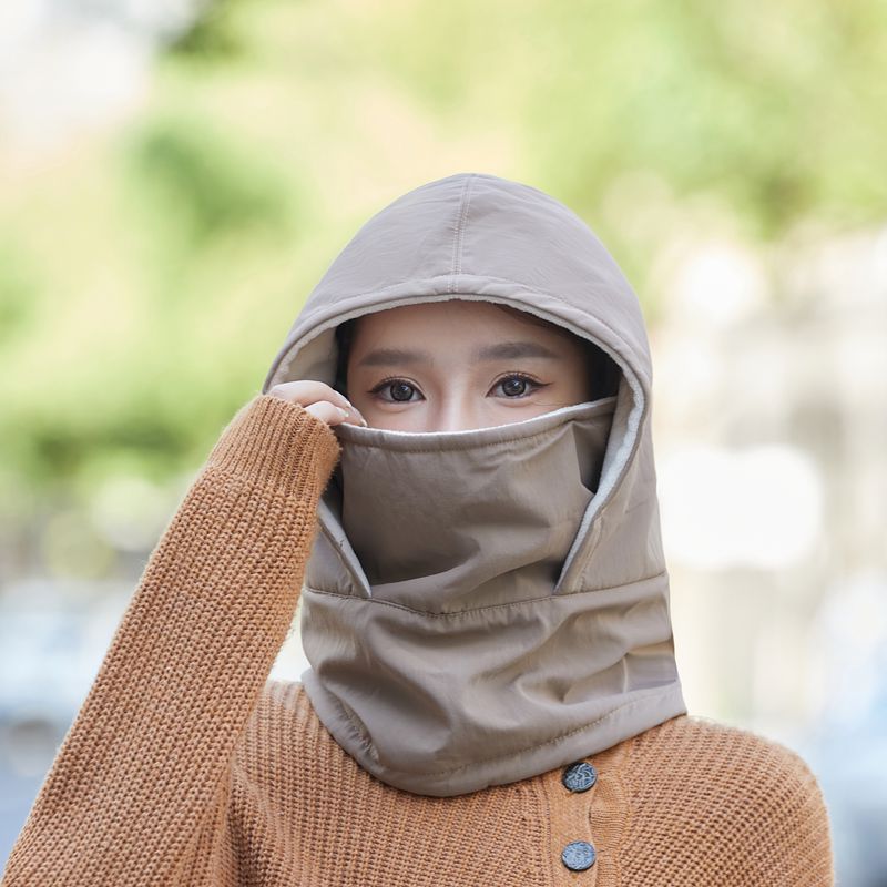 Caliente impermeable a prueba de viento Lei Feng sombrero Cuello de piel 2023 de invierno de las mujeres de esquí pullover Cap Otoño e Invierno forrado de lana engrosada