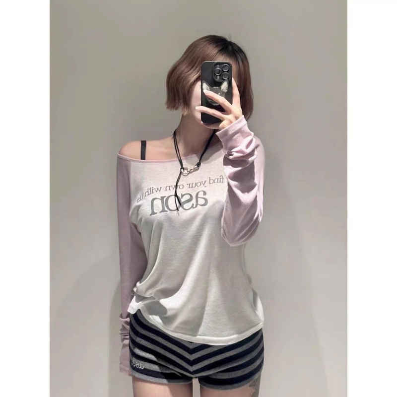 Now the 2026 Spring New Model from Korean Designer As*N Is a Color-Blocked, Slightly See-Through, Sun-Protective, Slim-Fit, Thin Long-Sleeve T-Shirt