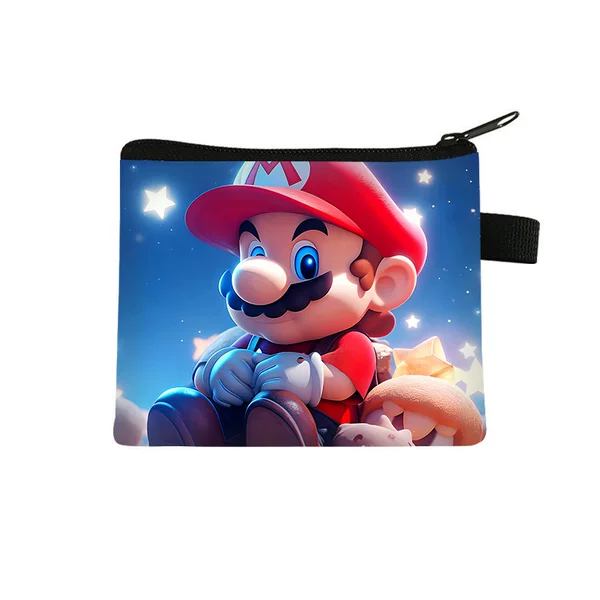 New Mario Coin Purse Student Cartoon Cute Children's Bag Mini Earphone Bag Zipper Card Holder Hot Wholesale