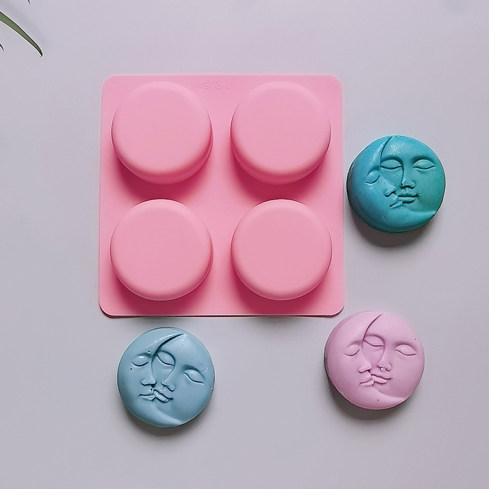 4 Jabón facial de doble cara con 588 galletas molde de silicona pastel helado pudín molde de postre jabón utensilios para hornear