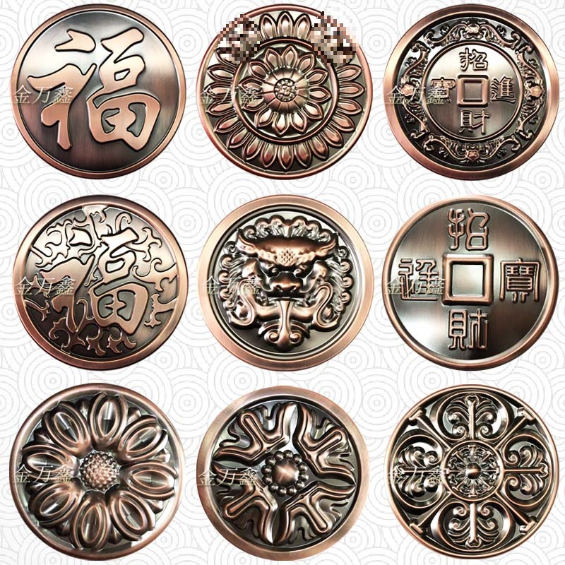 304不锈钢门花装饰配件欧式门圆形花下封板花件罗马柱大门装饰