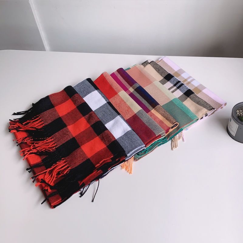 Baby autumn children's classic plaid scarf for boys and girls, tassel extended scarf, winter_voghion.com