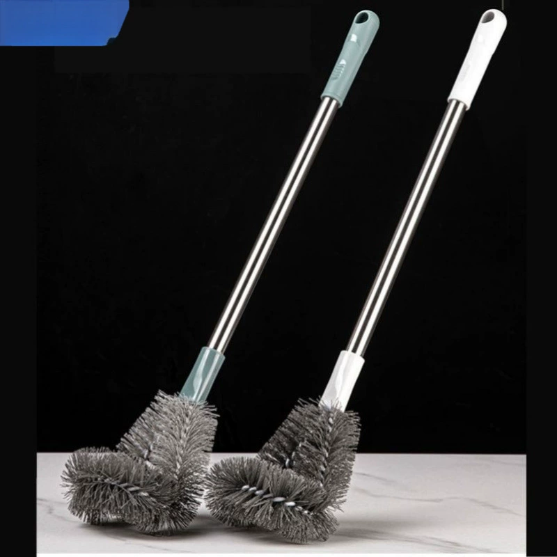 Шариковая щетка из стальной проволоки, щетка для унитаза с длинной ручкой, бытовая щетка для унитаза без тупиков, новый пластик для чистки под прямым углом для унитаза.
