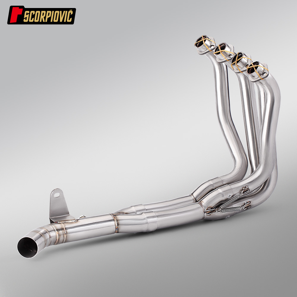 Z900 Internal Exhaust System with Single/Double Oxygen Ports, Front Section Exhaust Pipe for Motorcycle Z900Se Modification, Connects to the Original Rear Section