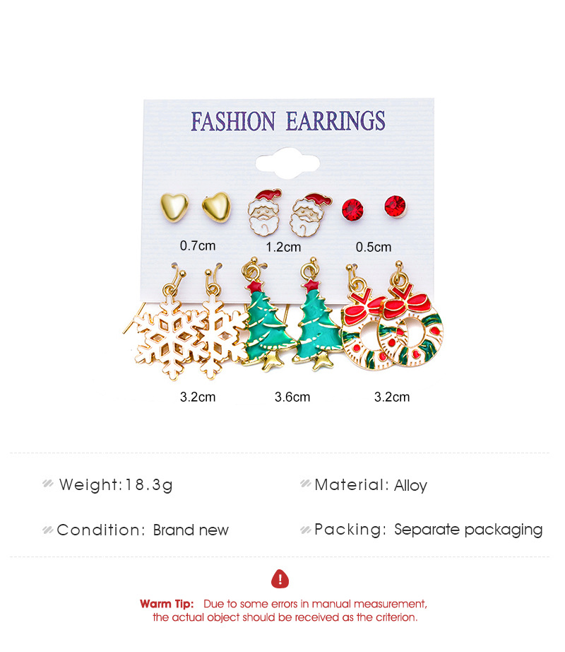 Christmas Plating Alloy No Inlaid Earrings Ear Studs display picture 1