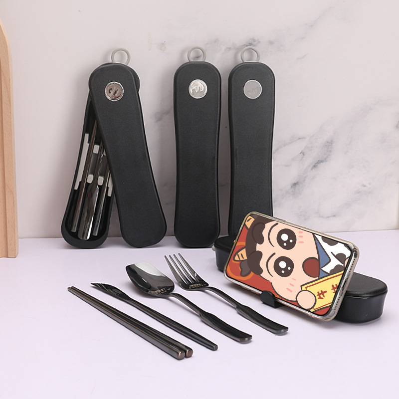 Creative black rotating tableware stainless steel