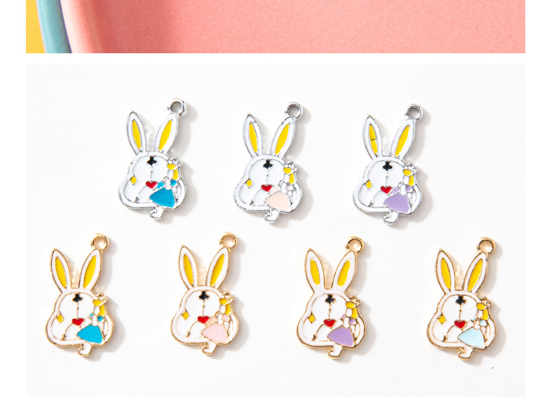 10 PCS/Package Alloy Rabbit Cartoon Character Pendant Cute display picture 4
