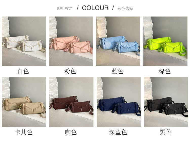 Túi đeo chéo nữ cỡ lớn thiết kế tối giản phong cách Hàn Quốc, chất liệu nylon nhẹ, nhiều ngăn tiện dụng — Cây trumpet xanh, Hồng Trumpet, Màu cà phê Trumpet, Trumpet xanh đậm chi tiết 3