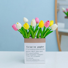 手感保湿PU迷你郁金香仿真花假花批发婚庆花艺装饰家居造景摆件