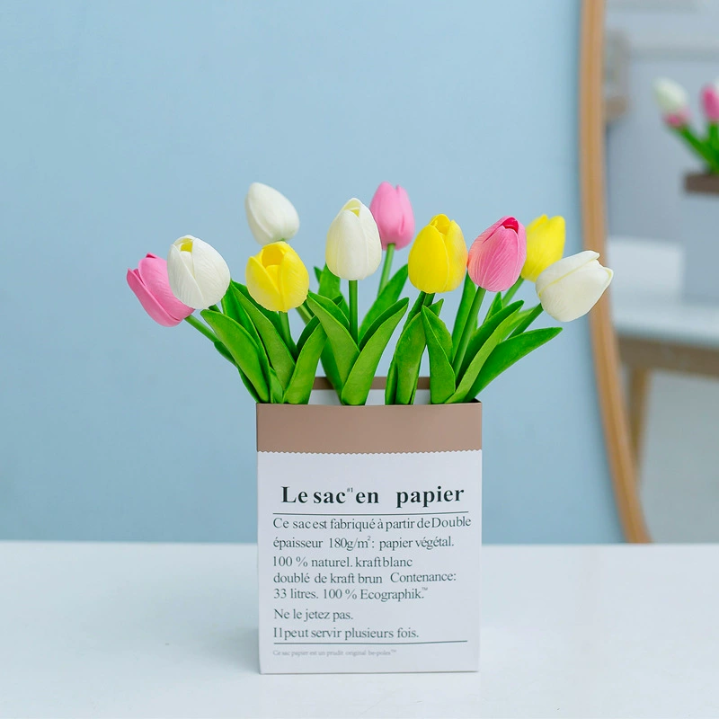 Увлажняющий PU мини-тюльпан имитация поддельного цветка оптом свадебный цветочный декор для украшения дома