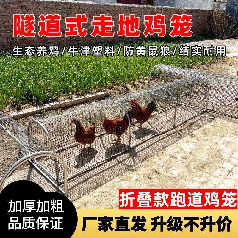 走地鸡笼养鸡隧道跑笼农场庭院户外鸡笼可折叠折叠式溜达养殖笼|undefined