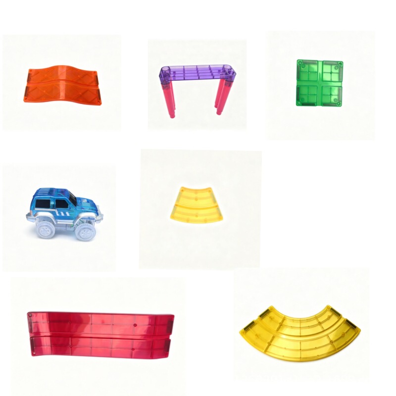 Colorful Window Track Magnetic Tiles Children's Educational Toys Square Magnetic Stickers Loose Pieces Car Track Expansion Set Loose Pieces