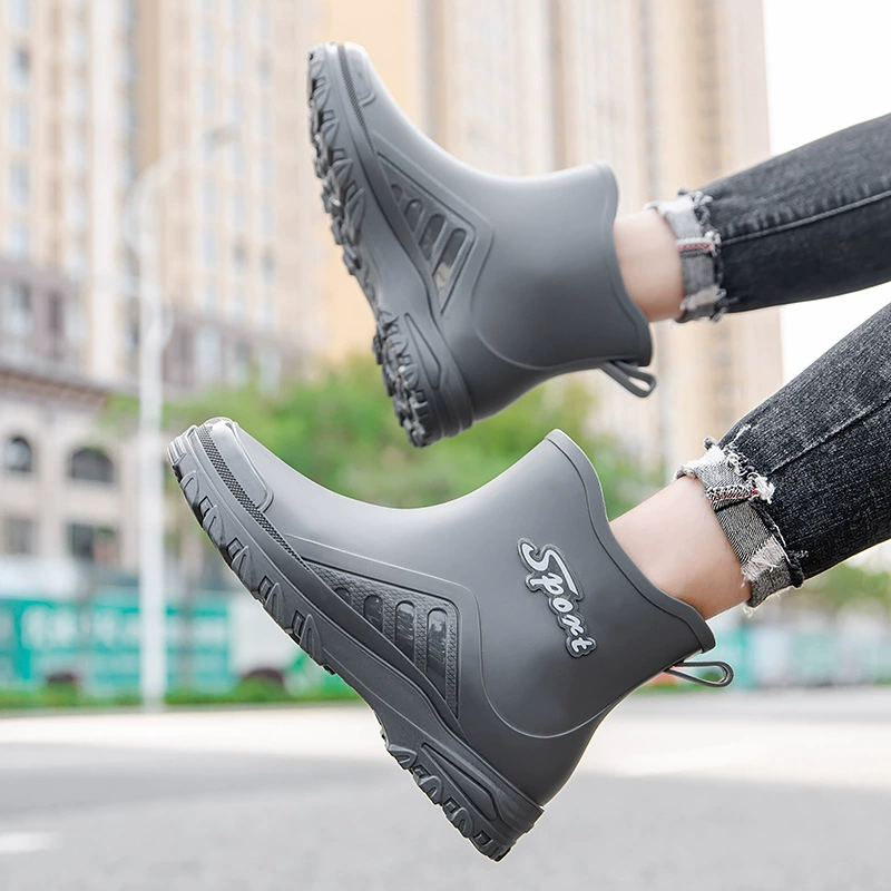 2023 Горячая продажа мужские дождевые ботинки ПВХ модные мужские водные ботинки на открытом воздухе дикие износостойкие мужские ботинки от дождя