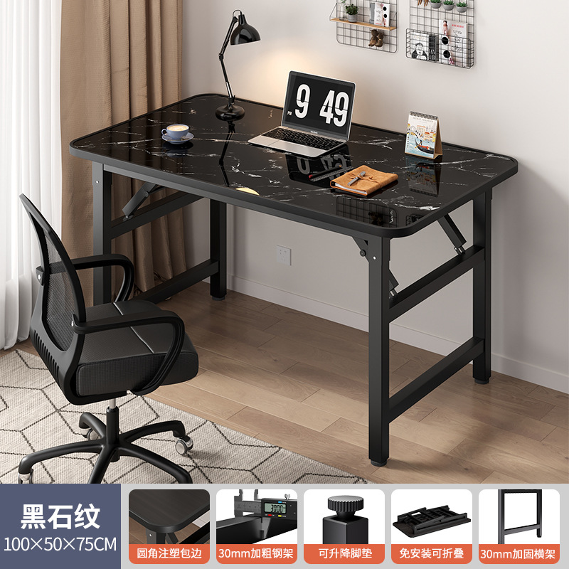 [두꺼운 테이블다리丨설치 불필요丨흔들리지 않고 안정적] 블랙스톤 패턴 100*50*75cm⚑✦