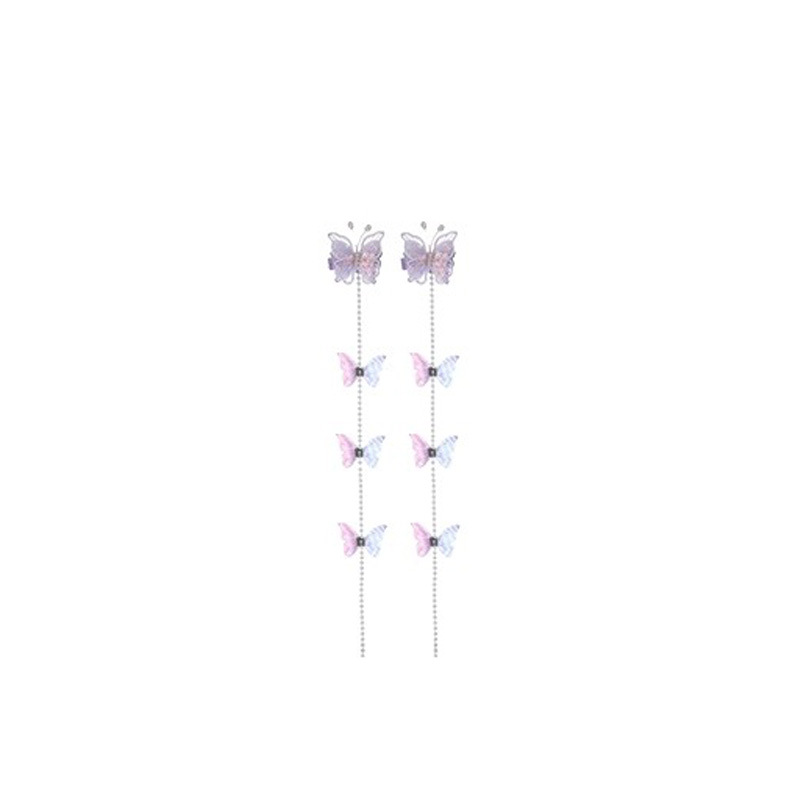 Niños rosa mariposa perla pinzas de cabello super inmortal joyería de cabello de niña corriente pública Sue trenzada cadena de cabello de niñas pinzas de cabello toque