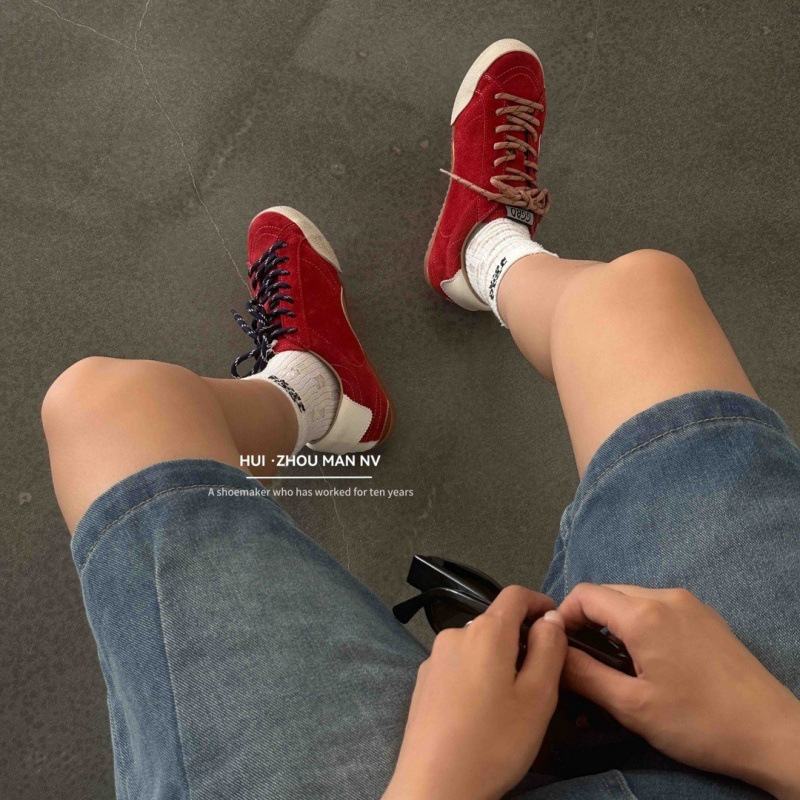 苏茵茵真皮复古德训鞋女2025新款做旧小脏鞋系带增高休闲运动板鞋|undefined